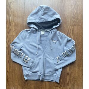 Grey PINK Zip Up Hoodie Size XS